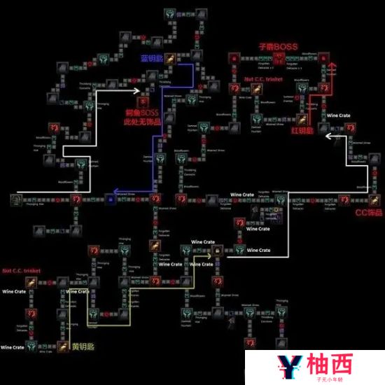 暗黑地牢猩红庭院怎么走 暗黑地牢猩红庭院地图线路分享2025