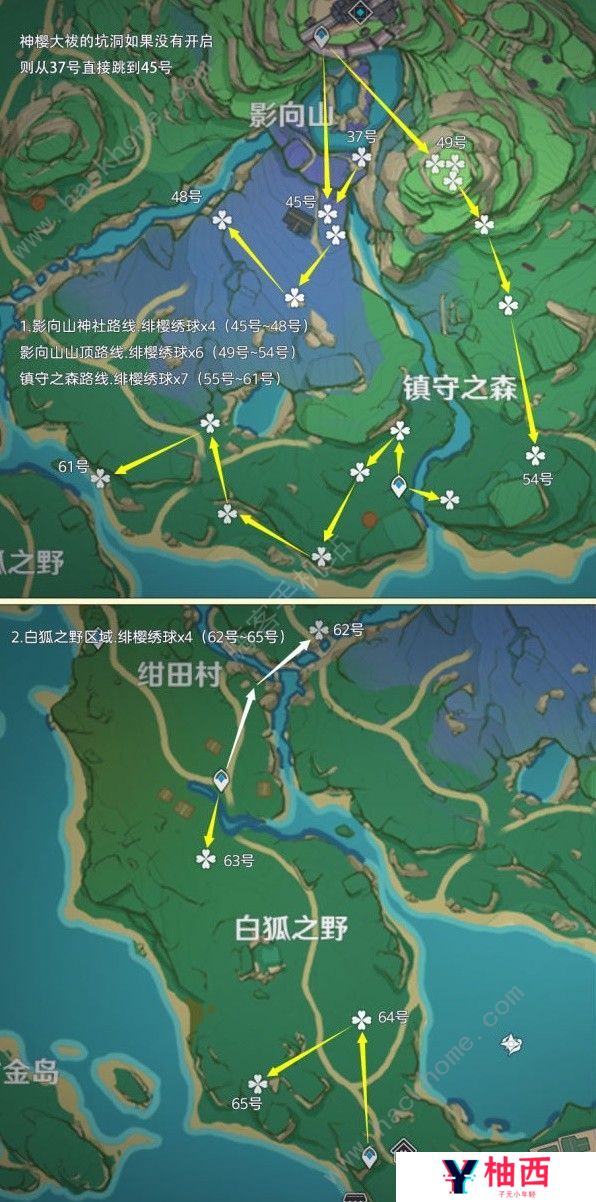 原神4.3绯樱绣球采集路线大全 新版本绯樱绣球收集位置一览图片4